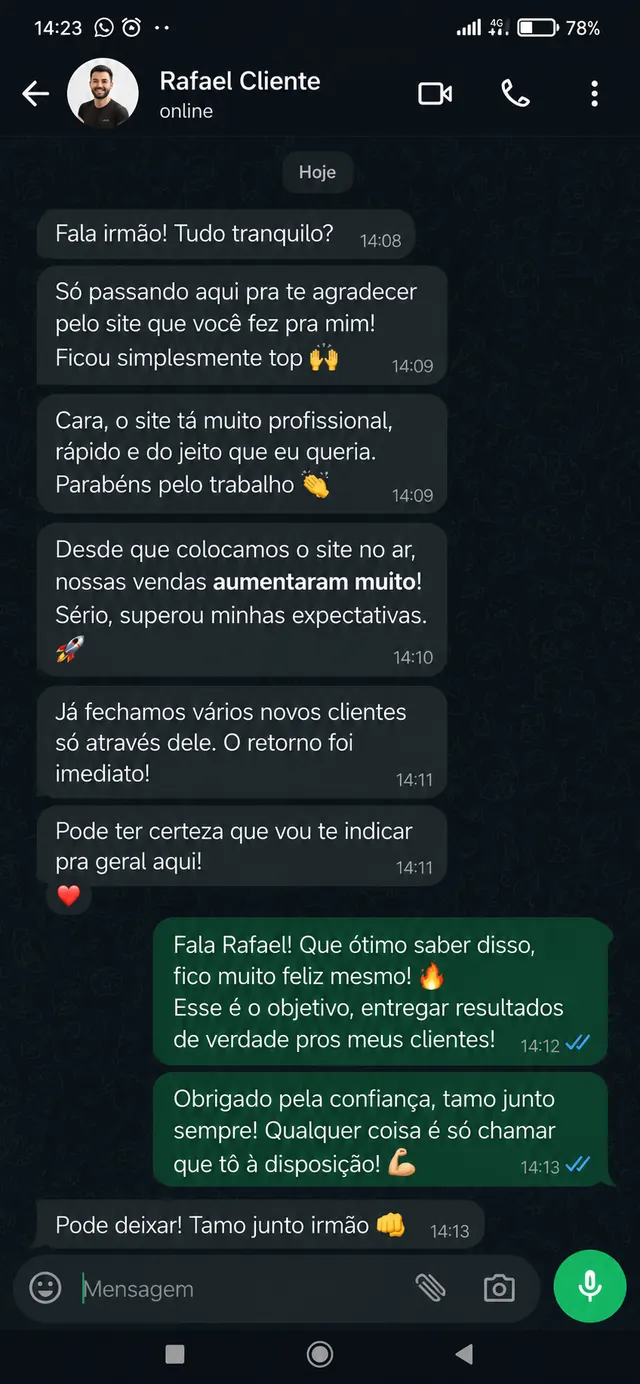 Depoimento de cliente 1